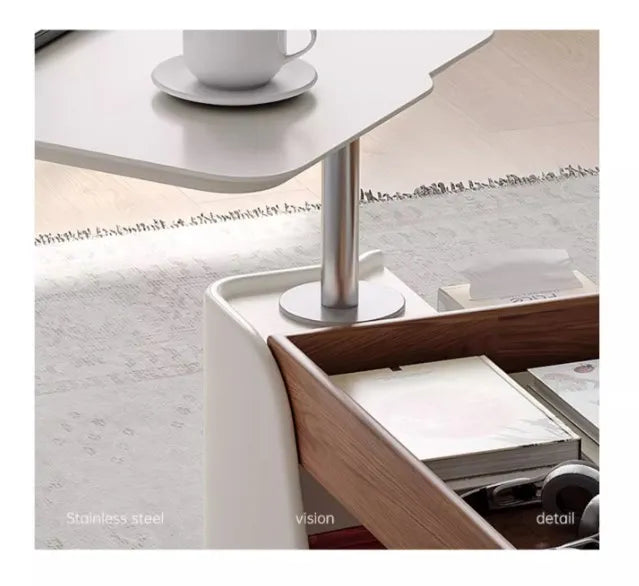 セラミック×ステンレスのモダンセンターテーブル:スタイリッシュなリビングの主役に hfcjp-4003