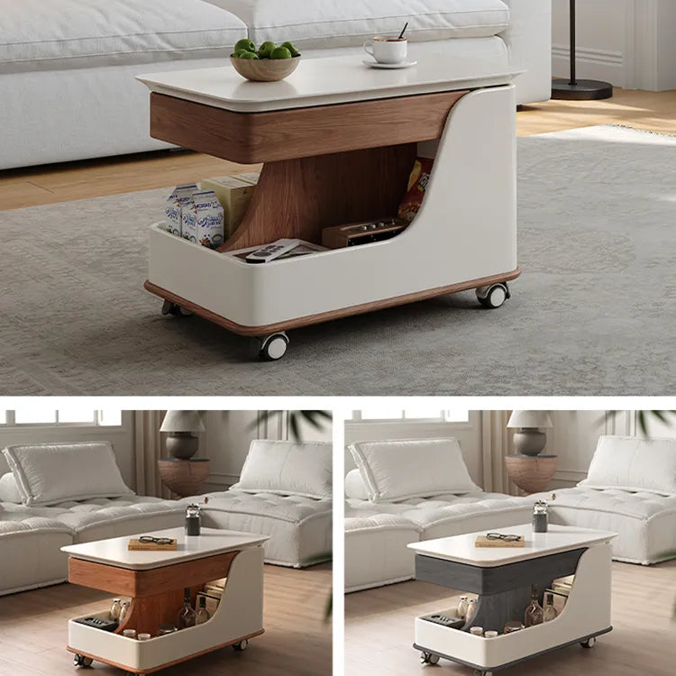 セラミック×ステンレスのモダンセンターテーブル:スタイリッシュなリビングの主役に hfcjp-4003