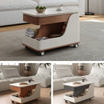 セラミック×ステンレスのモダンセンターテーブル:スタイリッシュなリビングの主役に hfcjp-4003