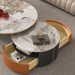 セラミックパイン&ステンレス製センターテーブル|モダンリビングにぴったりの上質デザイン hfcjp-4011