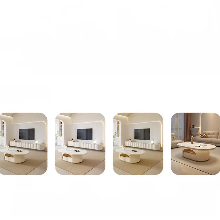 セラミックパイン&ステンレス製センターテーブル|モダンリビングにぴったりの上質デザイン hfcjp-4011