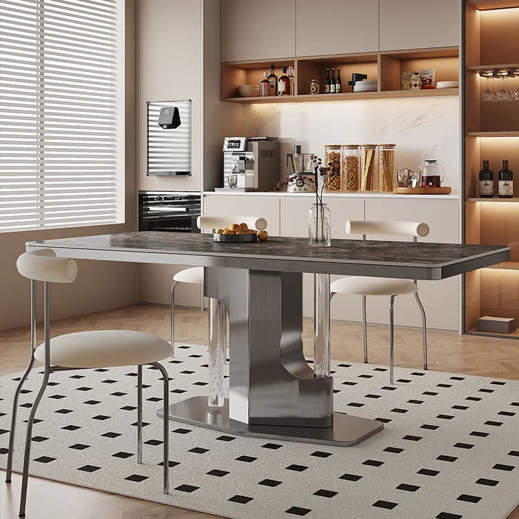 ラグジュアリーなセラミック&ステンレステーブル-モダンデザインの美しさを追求 hfcjp-4012