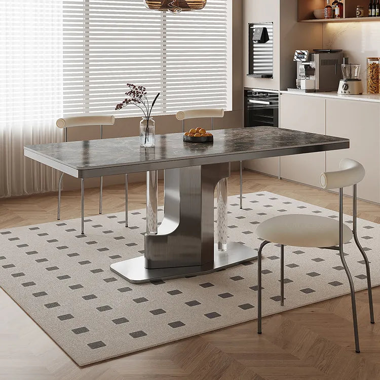 ラグジュアリーなセラミック&ステンレステーブル-モダンデザインの美しさを追求 hfcjp-4012