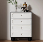 スタイリッシュな無垢材パイン製キャビネット - モダンデザインの5段収納家具 hfgxc-4859