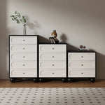 スタイリッシュな無垢材パイン製キャビネット - モダンデザインの5段収納家具 hfgxc-4859