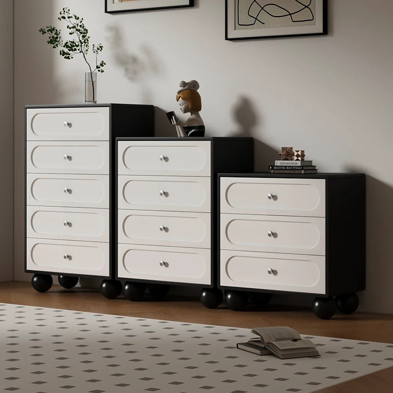 スタイリッシュな無垢材パイン製キャビネット - モダンデザインの5段収納家具 hfgxc-4859