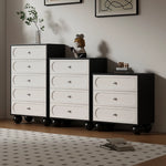 スタイリッシュな無垢材パイン製キャビネット - モダンデザインの5段収納家具 hfgxc-4859