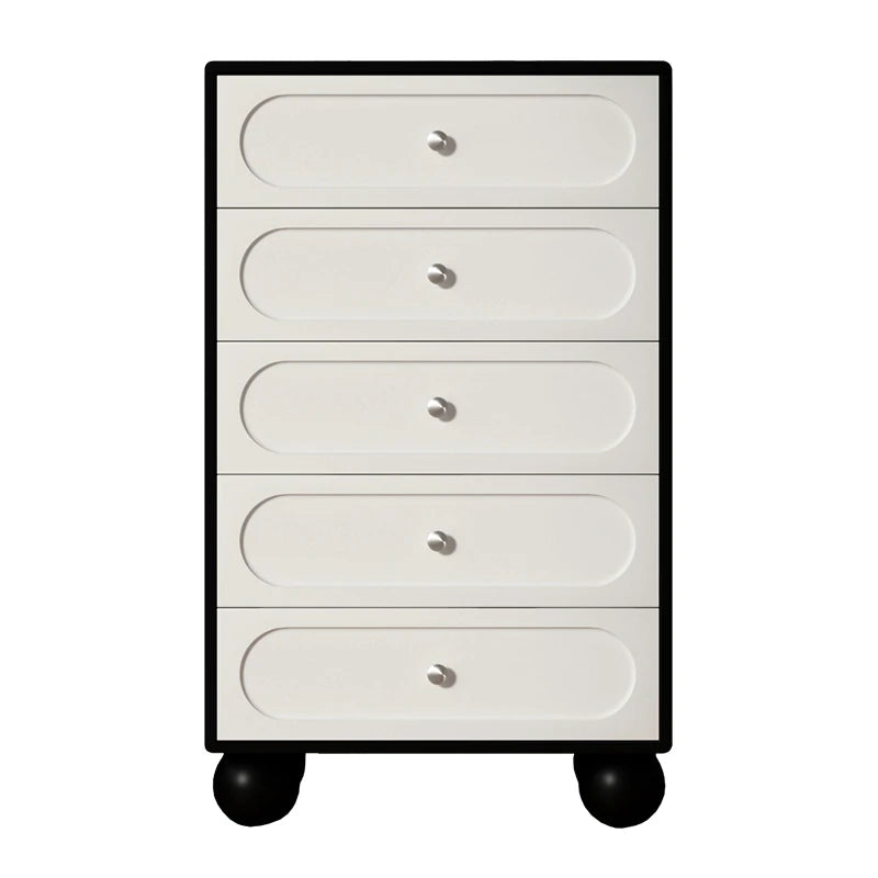 スタイリッシュな無垢材パイン製キャビネット - モダンデザインの5段収納家具 hfgxc-4859