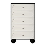 スタイリッシュな無垢材パイン製キャビネット - モダンデザインの5段収納家具 hfgxc-4859