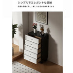 スタイリッシュな無垢材パイン製キャビネット - モダンデザインの5段収納家具 hfgxc-4859