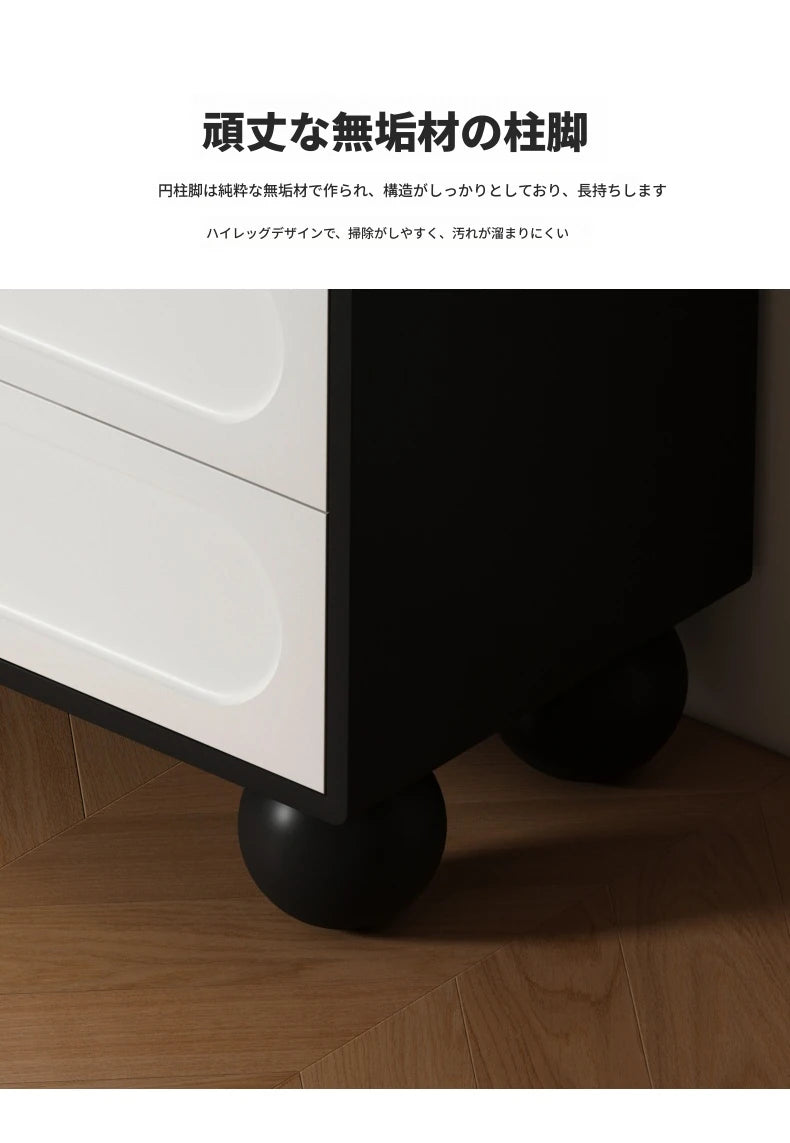 スタイリッシュな無垢材パイン製キャビネット - モダンデザインの5段収納家具 hfgxc-4859