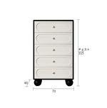 スタイリッシュな無垢材パイン製キャビネット - モダンデザインの5段収納家具 hfgxc-4859