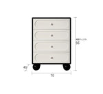 スタイリッシュな無垢材パイン製キャビネット - モダンデザインの5段収納家具 hfgxc-4859