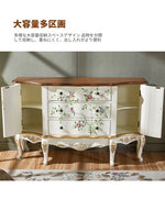 パイン材キャビネット - ヴィンテージ風フラワー装飾付き、収納力抜群のおしゃれ家具 hfgxc-4864