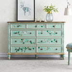 エレガントなパインキャビネット|花柄デザインの収納家具|ヴィンテージスタイルのおしゃれなインテリア hfgxc-4865