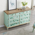 エレガントなパインキャビネット|花柄デザインの収納家具|ヴィンテージスタイルのおしゃれなインテリア hfgxc-4865