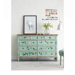 エレガントなパインキャビネット|花柄デザインの収納家具|ヴィンテージスタイルのおしゃれなインテリア hfgxc-4865