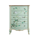 パイン材の美しい花鳥デザインキャビネット - エレガントな収納家具でお部屋を彩る hfgxc-4866