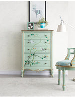 パイン材の美しい花鳥デザインキャビネット - エレガントな収納家具でお部屋を彩る hfgxc-4866