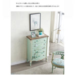 パイン材の美しい花鳥デザインキャビネット - エレガントな収納家具でお部屋を彩る hfgxc-4866