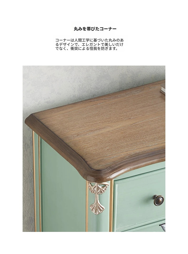 パイン材の美しい花鳥デザインキャビネット - エレガントな収納家具でお部屋を彩る hfgxc-4866