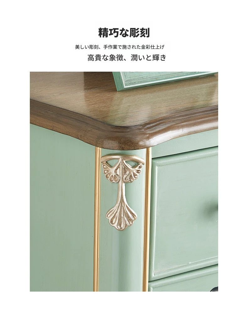 パイン材の美しい花鳥デザインキャビネット - エレガントな収納家具でお部屋を彩る hfgxc-4866