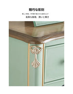 パイン材の美しい花鳥デザインキャビネット - エレガントな収納家具でお部屋を彩る hfgxc-4866