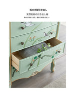 パイン材の美しい花鳥デザインキャビネット - エレガントな収納家具でお部屋を彩る hfgxc-4866