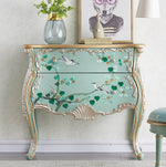 美しいパイン製キャビネット - エレガントなデザインと手描きのモチーフ付き収納家具 hfgxc-4868