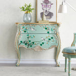 美しいパイン製キャビネット - エレガントなデザインと手描きのモチーフ付き収納家具 hfgxc-4868