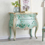 美しいパイン製キャビネット - エレガントなデザインと手描きのモチーフ付き収納家具 hfgxc-4868