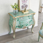 美しいパイン製キャビネット - エレガントなデザインと手描きのモチーフ付き収納家具 hfgxc-4868