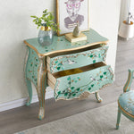 美しいパイン製キャビネット - エレガントなデザインと手描きのモチーフ付き収納家具 hfgxc-4868