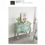 美しいパイン製キャビネット - エレガントなデザインと手描きのモチーフ付き収納家具 hfgxc-4868