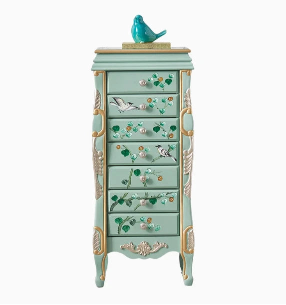 エレガントなデザインの花鳥模様 キャビネット - 収納力抜群でインテリアにも最適! hfgxc-4869