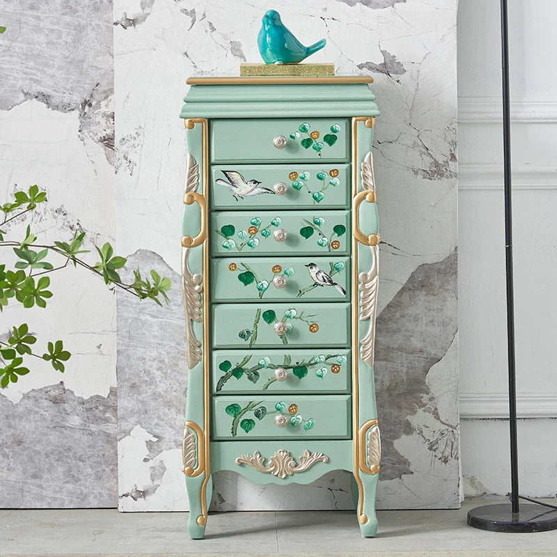 エレガントなデザインの花鳥模様 キャビネット - 収納力抜群でインテリアにも最適! hfgxc-4869