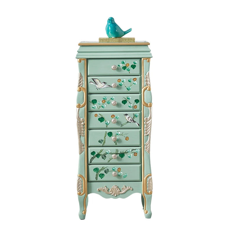 エレガントなデザインの花鳥模様 キャビネット - 収納力抜群でインテリアにも最適! hfgxc-4869