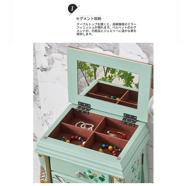 エレガントなデザインの花鳥模様 キャビネット - 収納力抜群でインテリアにも最適! hfgxc-4869