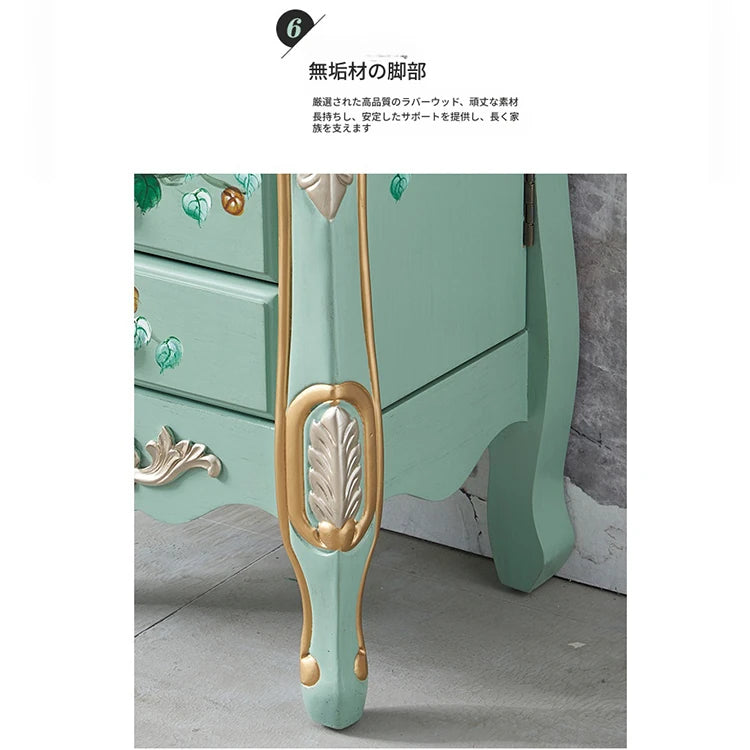 エレガントなデザインの花鳥模様 キャビネット - 収納力抜群でインテリアにも最適! hfgxc-4869