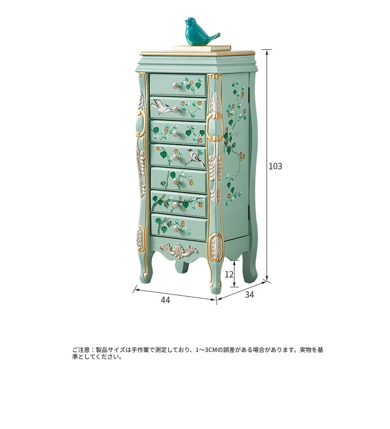 エレガントなデザインの花鳥模様 キャビネット - 収納力抜群でインテリアにも最適! hfgxc-4869