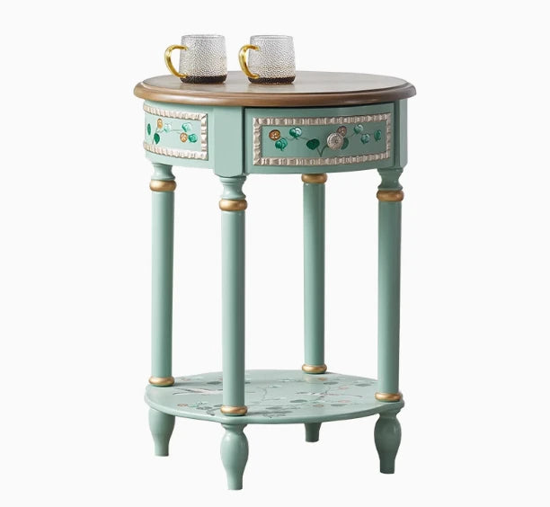 センターテーブル パイン材使用 美しい装飾付き 北欧スタイル おしゃれなサイドテーブル hfgxc-4870