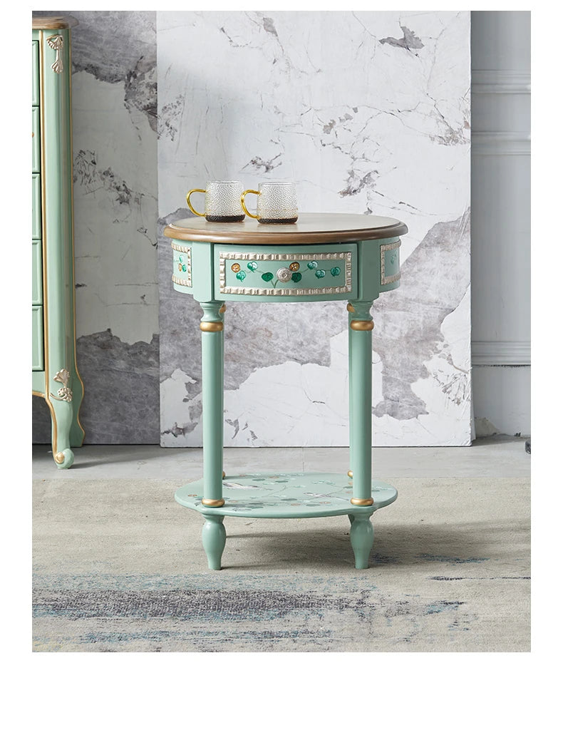 センターテーブル パイン材使用 美しい装飾付き 北欧スタイル おしゃれなサイドテーブル hfgxc-4870