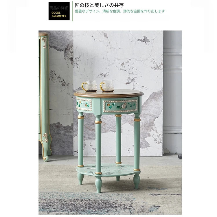 センターテーブル パイン材使用 美しい装飾付き 北欧スタイル おしゃれなサイドテーブル hfgxc-4870