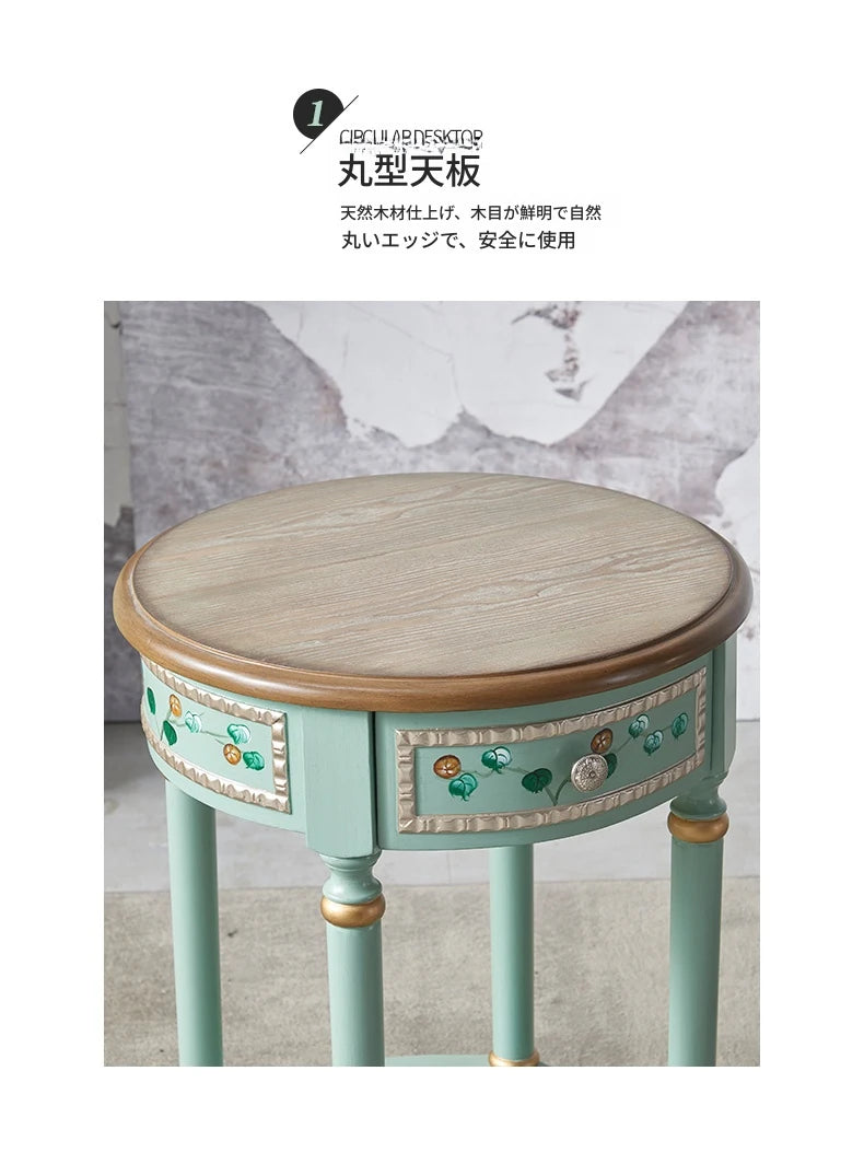 センターテーブル パイン材使用 美しい装飾付き 北欧スタイル おしゃれなサイドテーブル hfgxc-4870