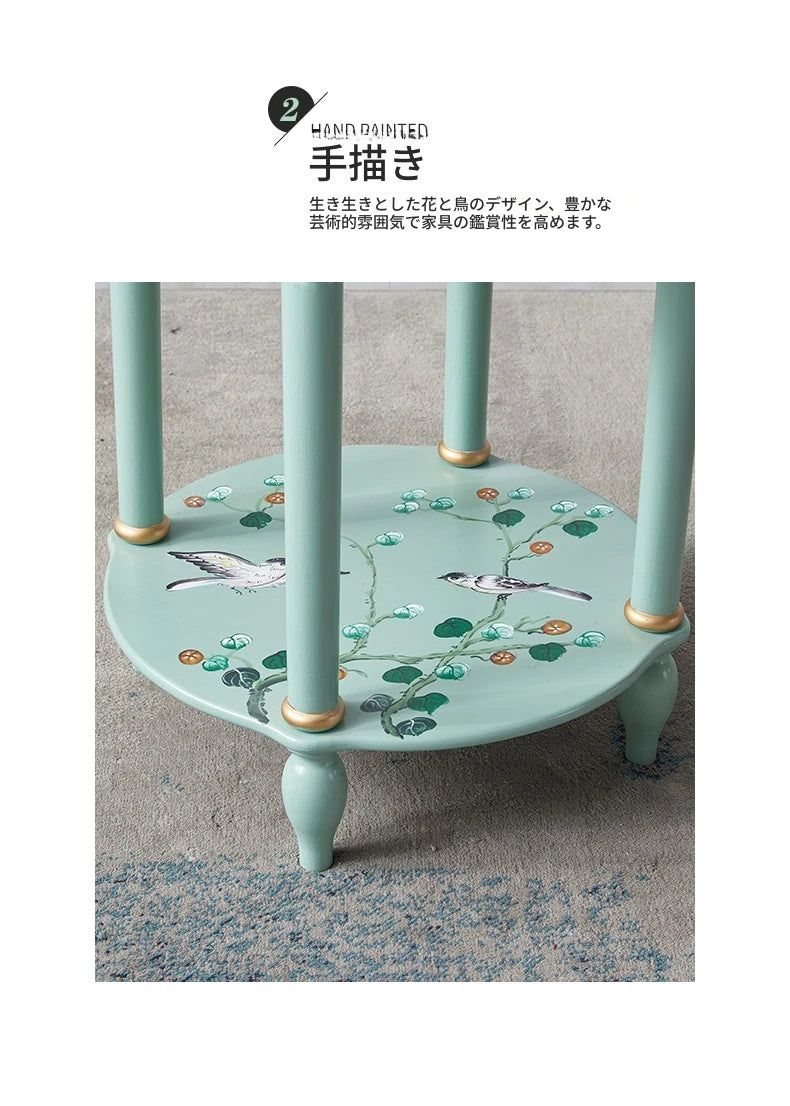 センターテーブル パイン材使用 美しい装飾付き 北欧スタイル おしゃれなサイドテーブル hfgxc-4870