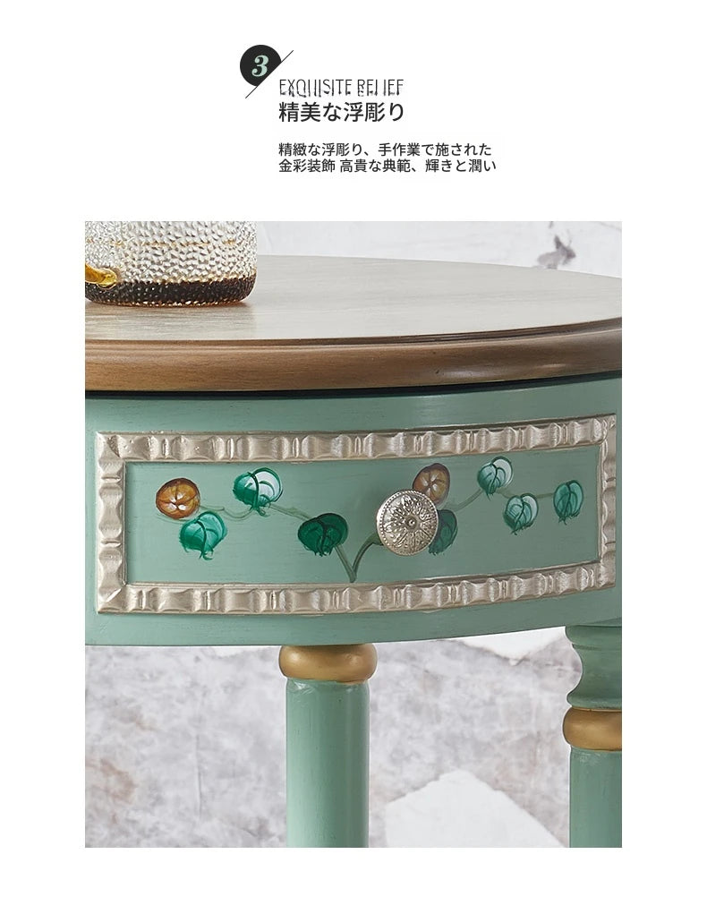 センターテーブル パイン材使用 美しい装飾付き 北欧スタイル おしゃれなサイドテーブル hfgxc-4870