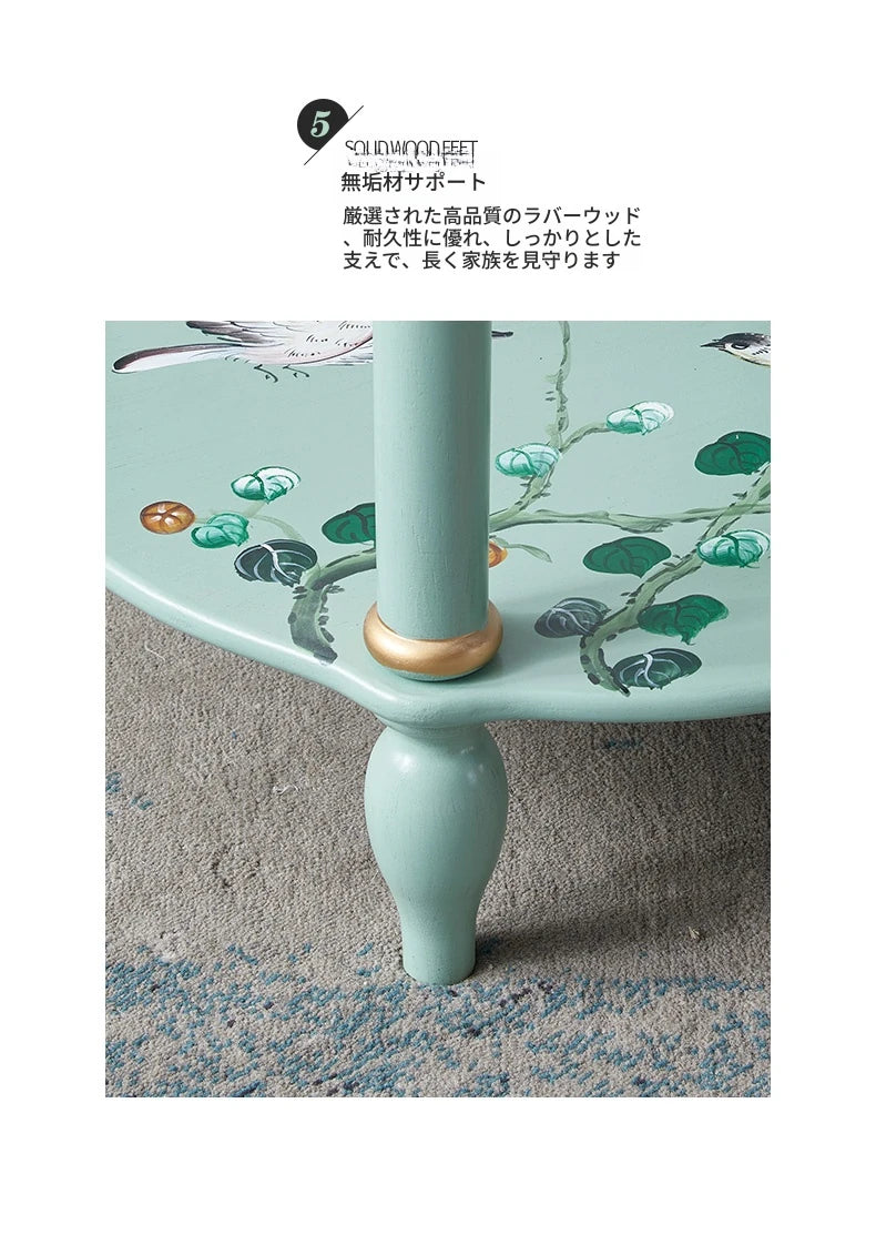 センターテーブル パイン材使用 美しい装飾付き 北欧スタイル おしゃれなサイドテーブル hfgxc-4870