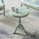 エレガントなデザインのセンターテーブル - 軽やかなグリーンの装飾付き、リビングルームに最適なインテリアアクセント hfgxc-4871