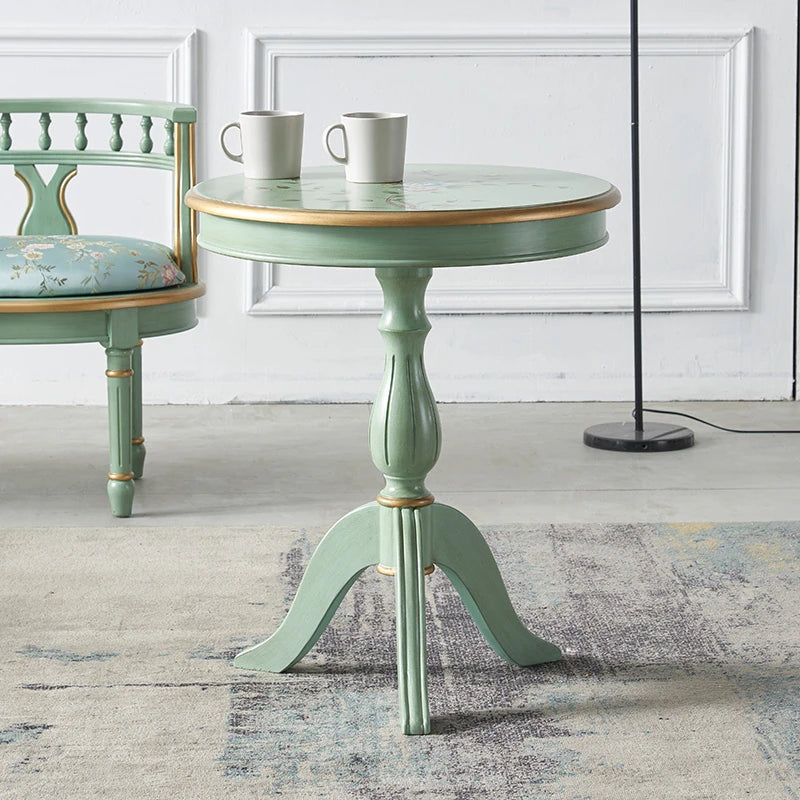 エレガントなデザインのセンターテーブル - 軽やかなグリーンの装飾付き、リビングルームに最適なインテリアアクセント hfgxc-4871
