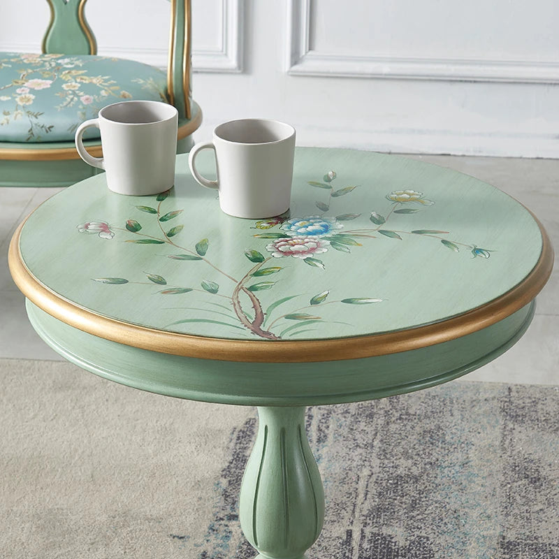 エレガントなデザインのセンターテーブル - 軽やかなグリーンの装飾付き、リビングルームに最適なインテリアアクセント hfgxc-4871